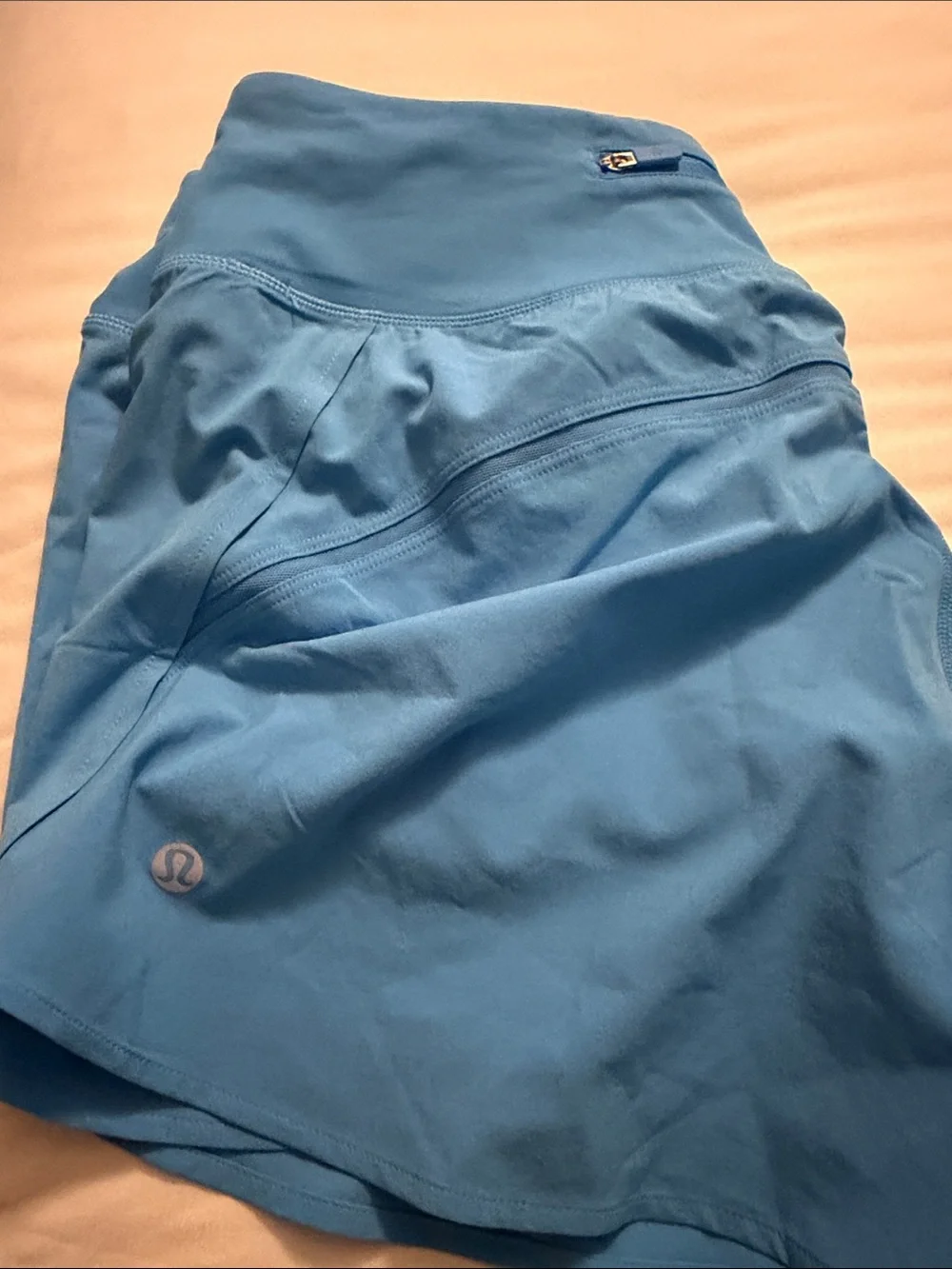 lululemon athletica light blue athletic running shorts